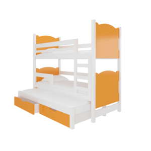 ArtAdrk Detská poschodová posteľ LETICIA Farba: Biela / oranžová vyobraziť