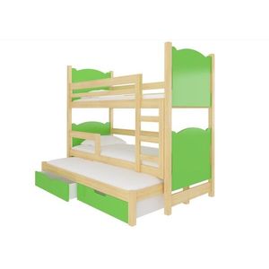 ArtAdrk Detská poschodová posteľ LETICIA Farba: Borovica/zelená vyobraziť