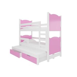 ArtAdrk Detská poschodová posteľ LETICIA Farba: biela / ružová vyobraziť