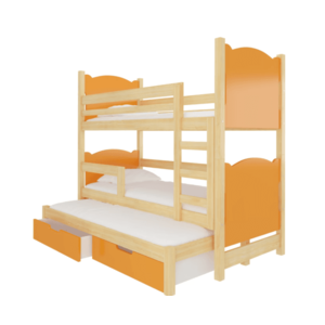 ArtAdrk Detská poschodová posteľ LETICIA Farba: borovica / oranžová vyobraziť