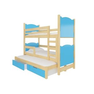 ArtAdrk Detská poschodová posteľ LETICIA Farba: Borovica / modrá vyobraziť
