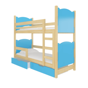 ArtAdrk Detská poschodová posteľ MARABA Farba: Borovica / modrá vyobraziť