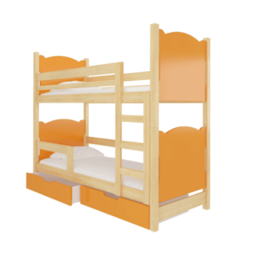 ArtAdrk Detská poschodová posteľ MARABA Farba: borovica / oranžová vyobraziť