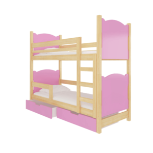 ArtAdrk Detská poschodová posteľ MARABA Farba: Borovica / ružová vyobraziť