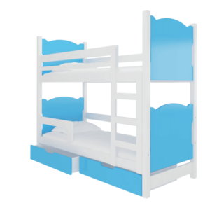 ArtAdrk Detská poschodová posteľ MARABA Farba: biela / modrá vyobraziť