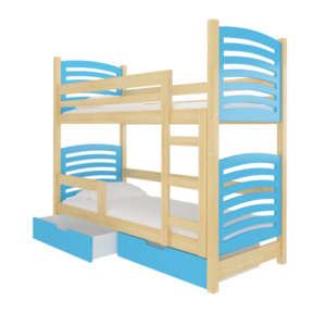 ArtAdrk Detská poschodová posteľ OSUNA Farba: Borovica / modrá vyobraziť