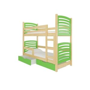 ArtAdrk Detská poschodová posteľ OSUNA Farba: Borovica / zelená vyobraziť