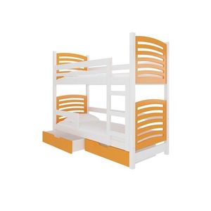 ArtAdrk Detská poschodová posteľ OSUNA Farba: Biela / oranžová vyobraziť