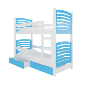 ArtAdrk Detská poschodová posteľ OSUNA Farba: biela / modrá vyobraziť