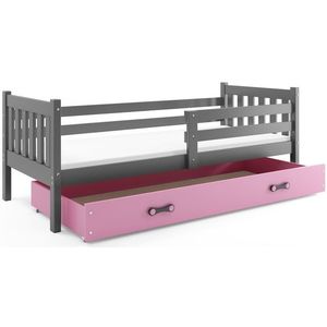 BMS Detská posteľ s úložným priestorom CARINO | 90 x 200 cm Farba: Sivá / ružová vyobraziť