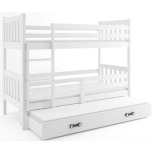 BMS Detská poschodová posteľ s prístelkou CARINO 3 | 80 x 190 cm Farba: Biela / biela vyobraziť