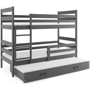 BMS Detská poschodová posteľ ERYK 3 s prístelkou | sivá Farba: Sivá / sivá, Rozmer.: 200 x 90 cm vyobraziť