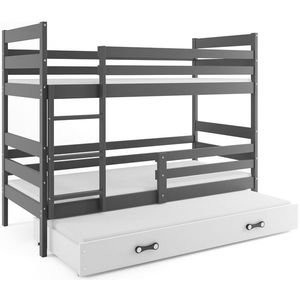 BMS Detská poschodová posteľ ERYK 3 s prístelkou | sivá Farba: Sivá / biela, Rozmer.: 200 x 90 cm vyobraziť