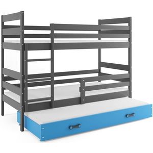 BMS Detská poschodová posteľ Eryk 3 s prístelkou / sivá Farba: Sivá / Modrá, Rozmer.: 190 x 80 cm vyobraziť