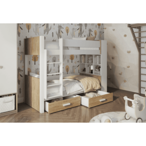 ArtBed Detská poschodová posteľ GASPAR | 80 x 180 cm Prevedenie: Borovica prírodná vyobraziť