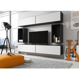 Artcam TV stolík ROCO RO-1 roco: korpus biely mat / okraj čierny mat / dvierka biely mat vyobraziť