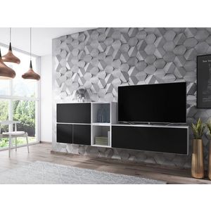 Artcam TV stolík ROCO RO-1 roco: korpus čierny mat / okraj čierny mat / dvierka biely mat vyobraziť