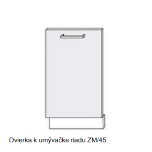 ArtExt Kuchynská linka Brerra - mat Kuchyňa: Dvierka k umývačke riadu ZM/45 / 45cm vyobraziť