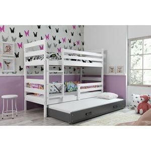 BMS Detská poschodová posteľ s prístelkou ERYK 3 | biela Farba: biela / sivá, Rozmer.: 160 x 80 cm vyobraziť
