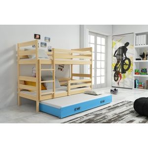 BMS Detská poschodová posteľ s prístelkou ERYK 3 | BOROVICA Farba: Borovica / modrá, Rozmer, materiál: 190 x 80 cm vyobraziť