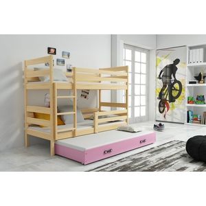 BMS Detská posteľ s prístelkou ERYK | BOROVICA Farba: Borovica / ružová, Rozmer, materiál: 190 x 80 cm vyobraziť