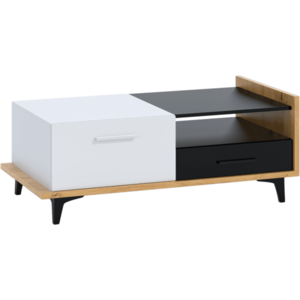 ArtCross Konferenčný stolík BOX-03 Farba: dub artisan / biela / čierna vyobraziť