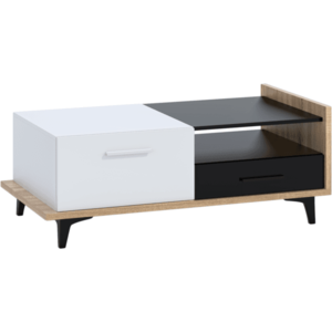 ArtCross Konferenčný stolík BOX-03 Farba: dub sonoma svetlá / biela / čierna vyobraziť