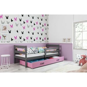 BMS Detská jednolôžková posteľ ERYK | sivá Farba: Sivá / ružová, Rozmer.: 190 x 80 cm vyobraziť