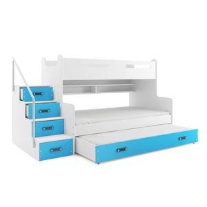 BMS Detská poschodová posteľ s prístelkou MAX 3 Farba: Modrá vyobraziť
