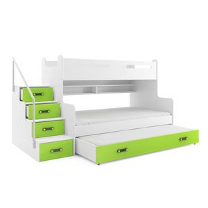 BMS Detská poschodová posteľ s prístelkou MAX 3 Farba: Zelená vyobraziť