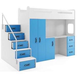 BMS Detská poschodová posteľ so stolíkom MAX 4 Farba: Modrá vyobraziť