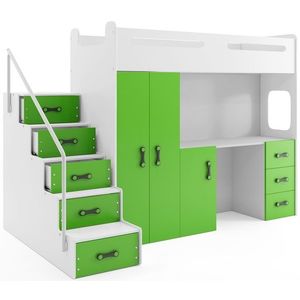 BMS Detská poschodová posteľ so stolíkom MAX 4 Farba: Zelená vyobraziť