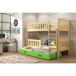 BMS Detská poschodová posteľ KUBUŠ 3 s prístelkou / sivá Farba: Sivá / zelená, Rozmer.: 190 x 80 cm vyobraziť
