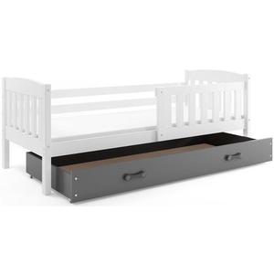 BMS Detská posteľ KUBUŠ 1 s úložným priestorom| biela Farba: biela / sivá, Rozmer.: 190 x 80 cm vyobraziť