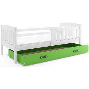 BMS Detská posteľ KUBUŠ 1 s úložným priestorom| biela Farba: biela / zelená, Rozmer.: 200 x 90 cm vyobraziť