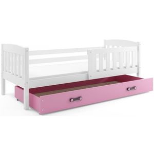 BMS Detská posteľ KUBUŠ 1 s úložným priestorom| biela Farba: biela / ružová, Rozmer.: 200 x 90 cm vyobraziť