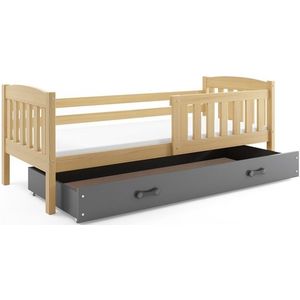 BMS Detská posteľ KUBUŠ 1 s úložným priestorom | borovica Farba: Borovica / sivá, 200x90 vyobraziť