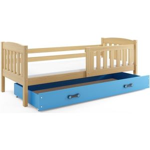 BMS Detská posteľ KUBUŠ 1 s úložným priestorom | borovica Farba: Borovica / modrá, Rozmer.: 200 x 90 cm vyobraziť