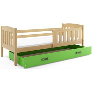 BMS Detská posteľ KUBUŠ 1 s úložným priestorom | borovica Farba: Borovica / zelená, Rozmer.: 200 x 90 cm vyobraziť