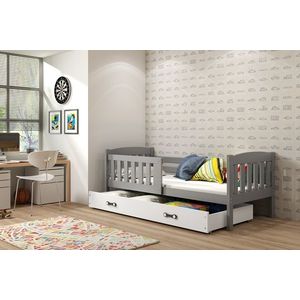 BMS Detská posteľ KUBUŠ 1 s úložným priestorom | sivá Farba: Sivá / biela, Rozmer.: 190 x 80 cm vyobraziť