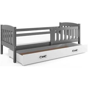 BMS Detská posteľ KUBUŠ 1 s úložným priestorom | sivá Farba: Sivá / biela, Rozmer.: 200 x 90 cm vyobraziť