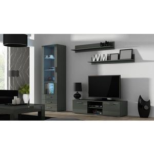 Artcam TV stolík SOHO 140 cm Farba: Biela/sivý lesk vyobraziť