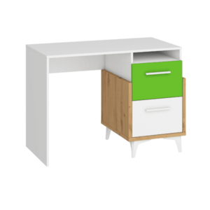 ArtCross Písací stôl HEY-03 |105 Farba: Dub artisan/biela/zelená vyobraziť