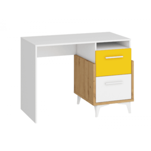 ArtCross Písací stôl HEY-03 |105 Farba: Dub artisan/biela/žltá vyobraziť