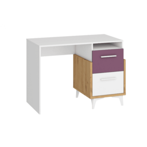 ArtCross Písací stôl HEY-03 |105 Farba: Dub artisan/biela/fialová vyobraziť