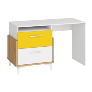 ArtCross Písací stôl HEY-04 | 125 Farba: Dub artisan/biela/žltá vyobraziť