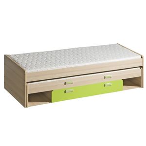 Dolmar Detská posteľ s prístelkou CORNETO L16 Farba: Jaseň coimbra / zelená vyobraziť
