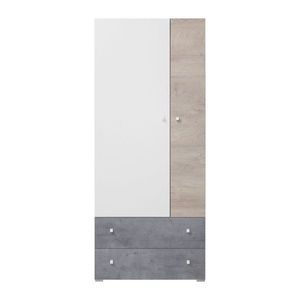 Meblar Šatníková skriňa SIGMA SI3 L/P Farba: beton/biela/dub vyobraziť