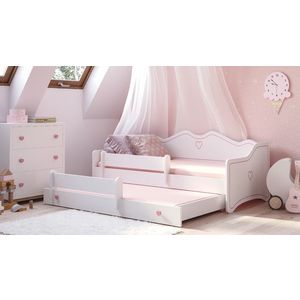 ArtAdrk Detská posteľ s prístelkou EMKA II Farba: Biela / ružový úchyt vyobraziť