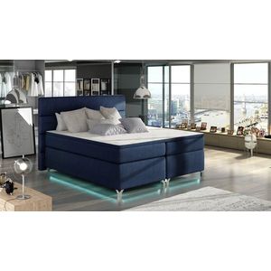 ArtElta Manželská posteľ AMADEO Boxspring s LED osvetlením | 140 x 200 cm Farba: BAO 18 - Ontario 81 (modrá) vyobraziť